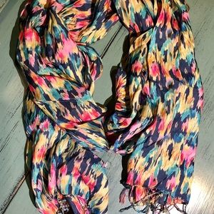 Martin + Osa Multicolored scarf w/knotted ends OS